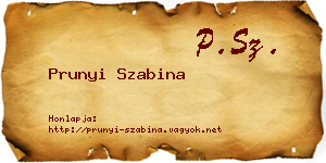 Prunyi Szabina névjegykártya
